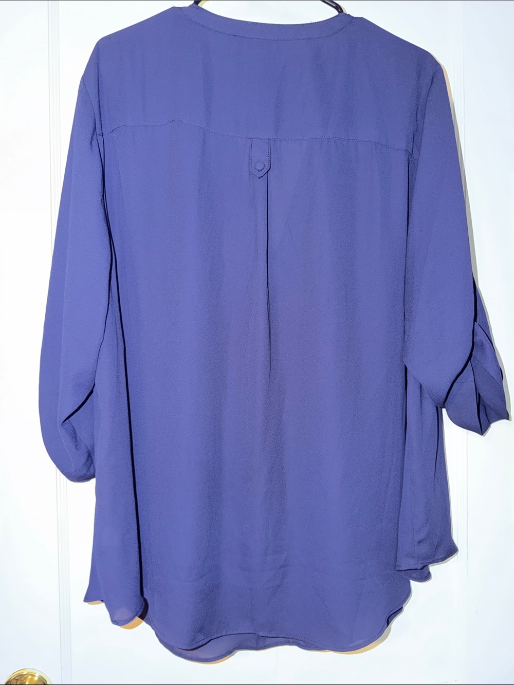 torrid Navy Split-Neck Tunic Blouse - Picture 4 of 4